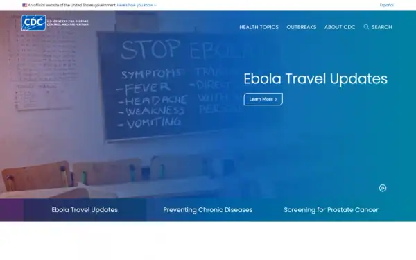 Centers for Disease Control homepage screenshot