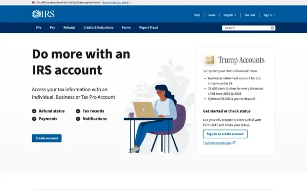 Internal Revenue Service homepage screenshot